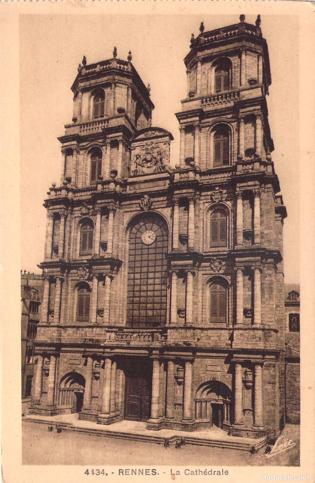 Postales: Postal de la Catedral de San Pedro en Rennes, Francia