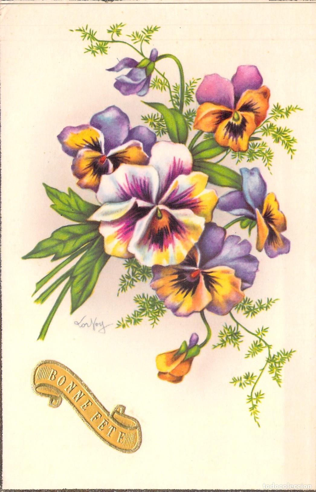 Postales: Postal con Ilustraci&oacute;n de Pensamientos de Colores - Bonne F&ecirc;te