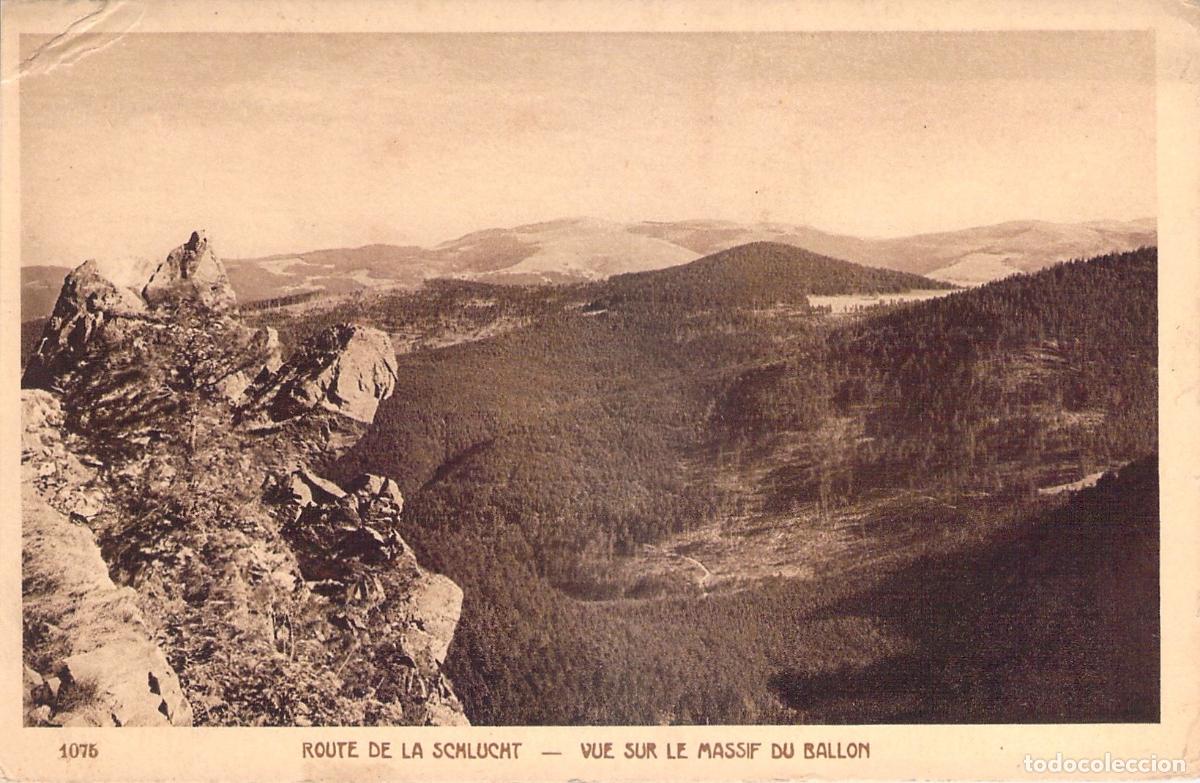 Postales: Postal de la Route de la Schlucht y Vista del Massif du Ballon, Francia