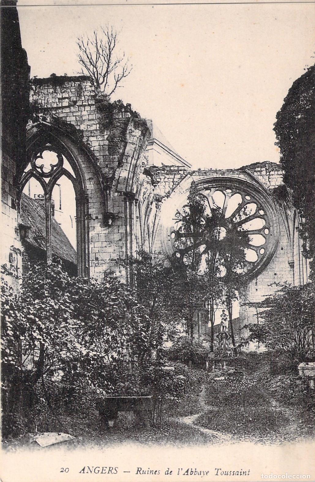Postales: Postal de las Ruinas de la Abad&iacute;a Toussaint en Angers, Francia