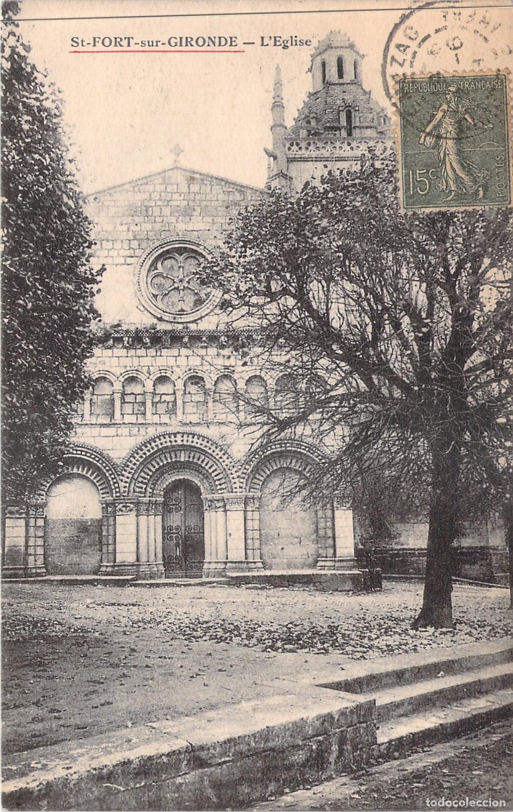 Postales: Postal de la Iglesia de Saint-Fort-sur-Gironde, Francia