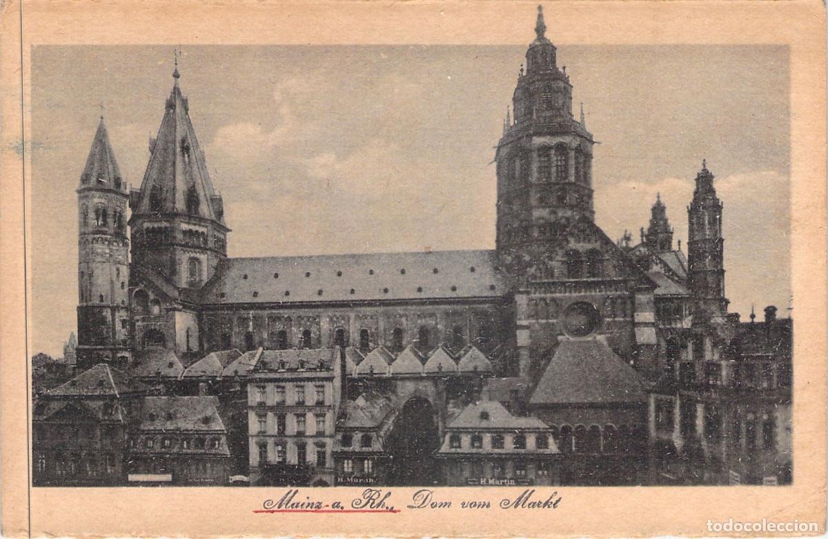 Postales: Postal de la Catedral de Mainz desde el Mercado, Alemania