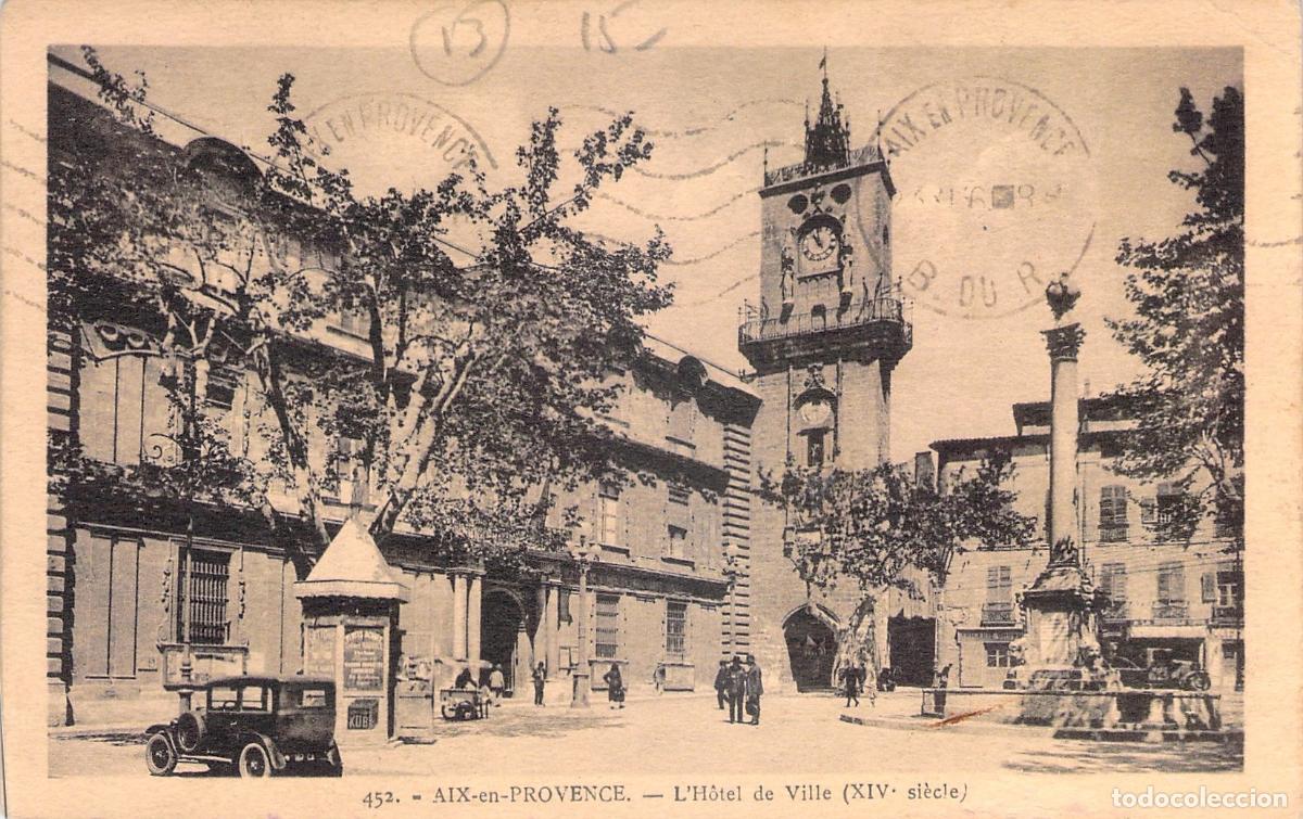 Postales: Postal de L'H&ocirc;tel de Ville en Aix-en-Provence, Francia