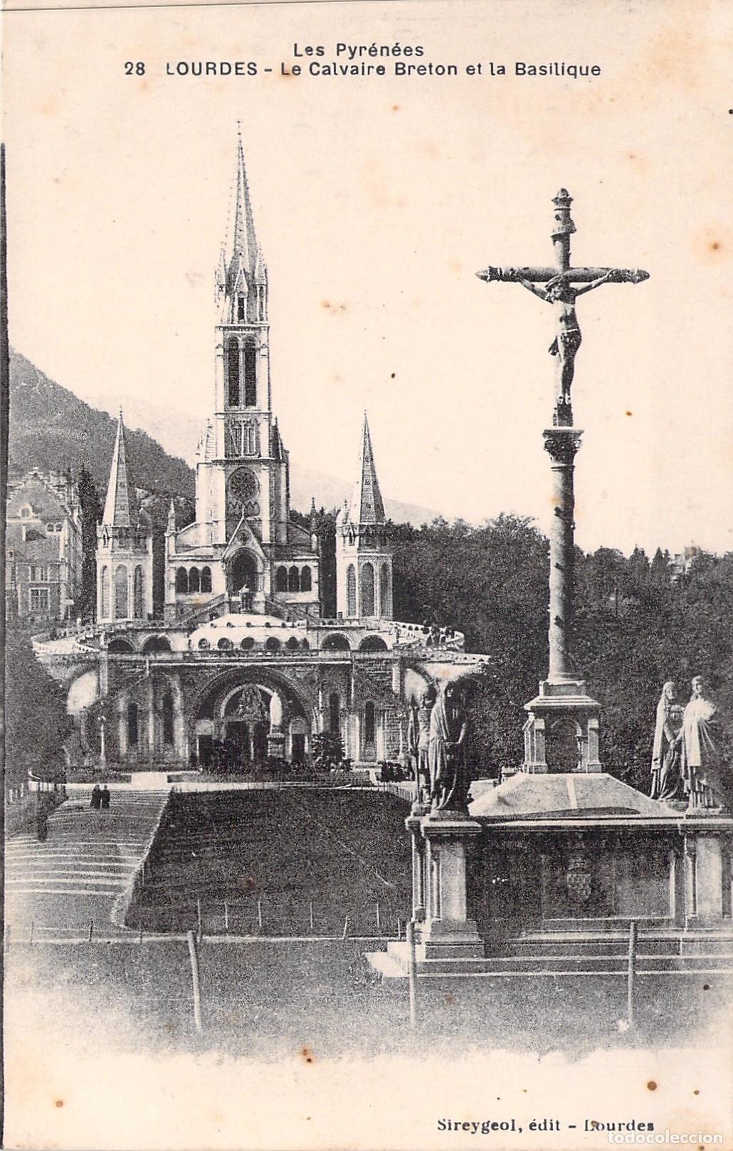 Postales: Postal de Lourdes: El Calvario Bret&oacute;n y la Bas&iacute;lica de los Pirineos
