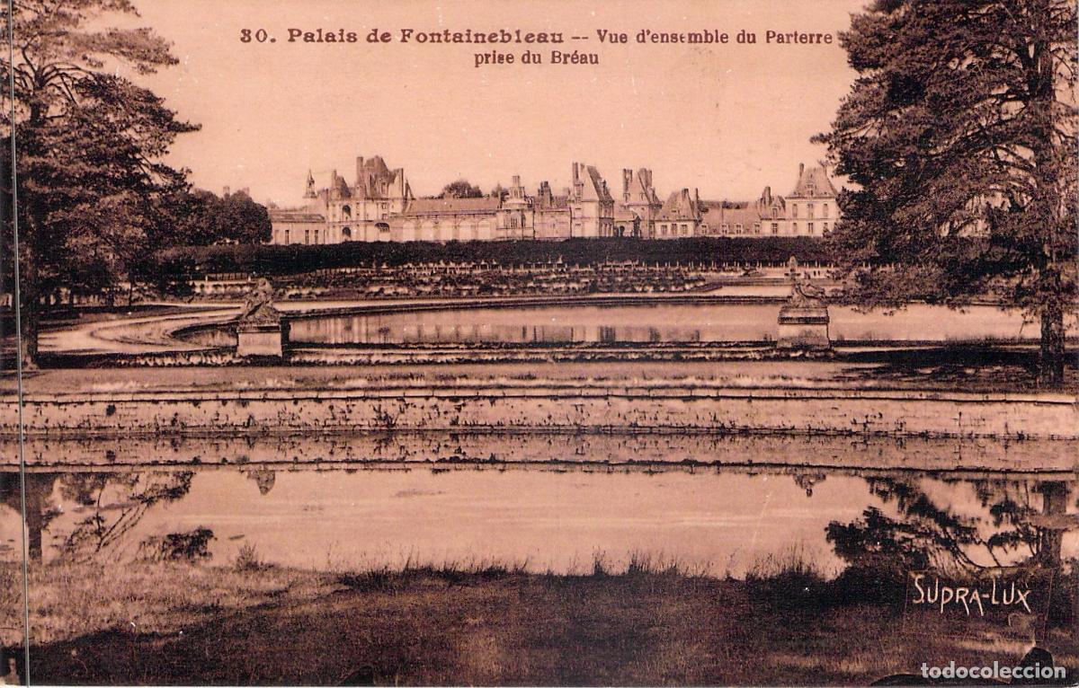 Postales: Postal Palacio de Fontainebleau Vista del Parterre Francia