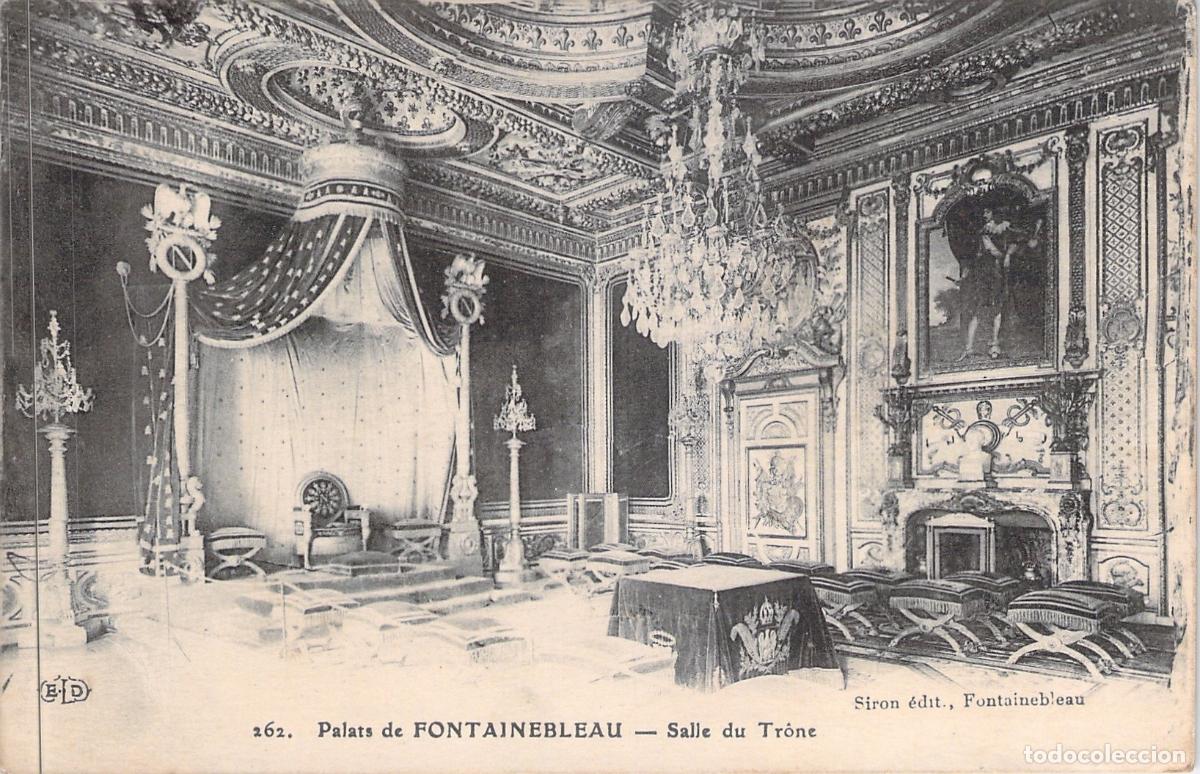 Postales: Postal Palacio de Fontainebleau, Sala del Trono, Francia