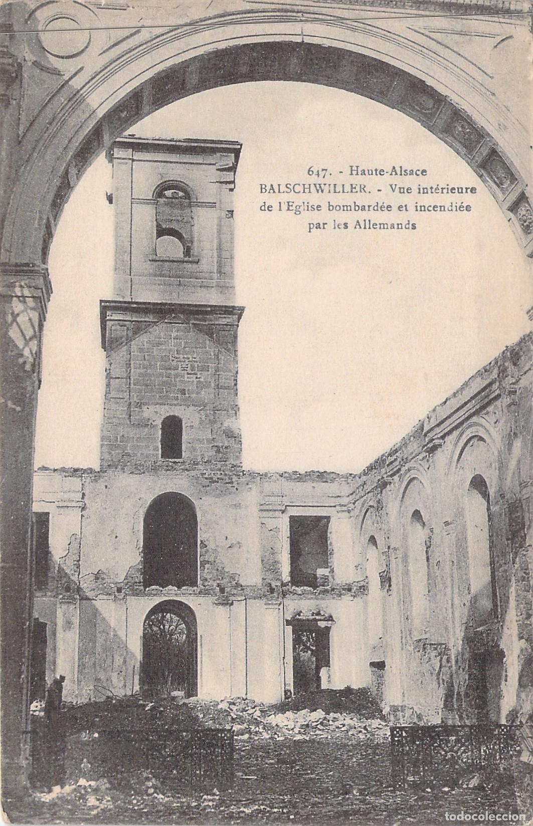 Postales: Postal Balschwiller: Interior de Iglesia en Ruinas, Alta Alsacia