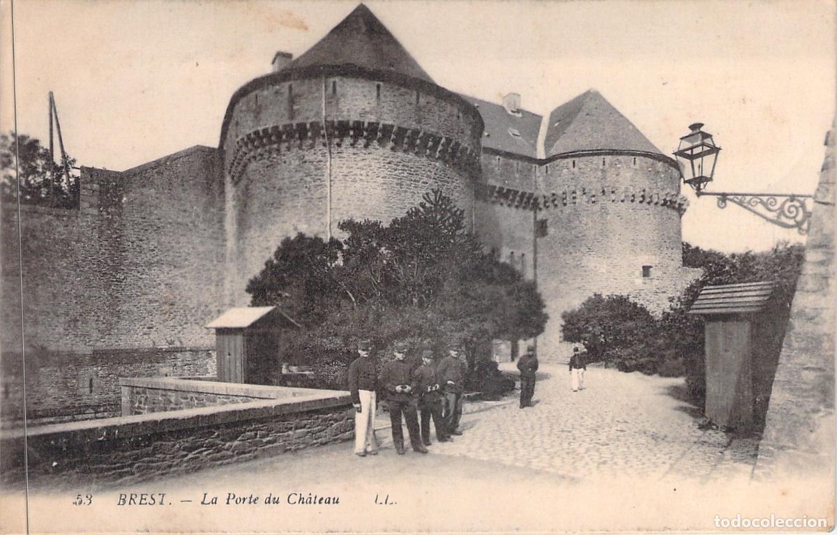 Postales: Postal de la Puerta del Castillo en Brest, Francia