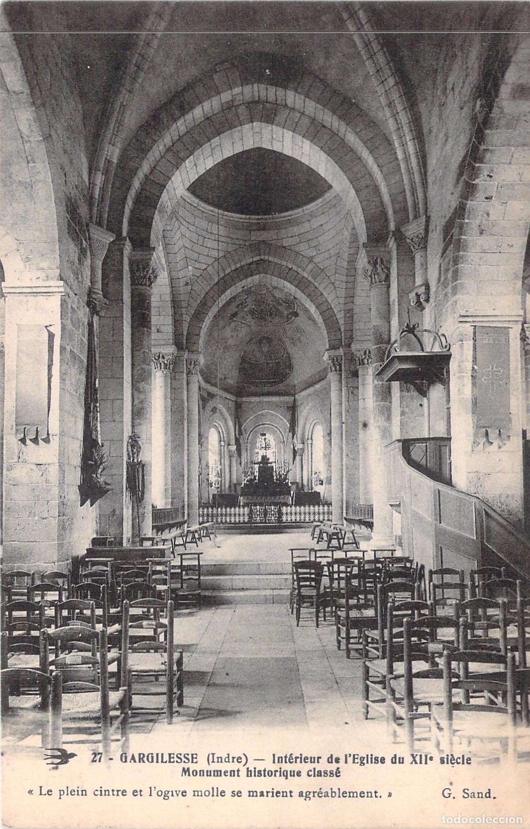 Postales: Postal del Interior de la Iglesia de Gargilesse, Indre, Francia