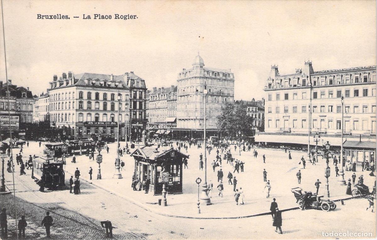 Postales: Postal de la Plaza Rogier en Bruselas, B&eacute;lgica
