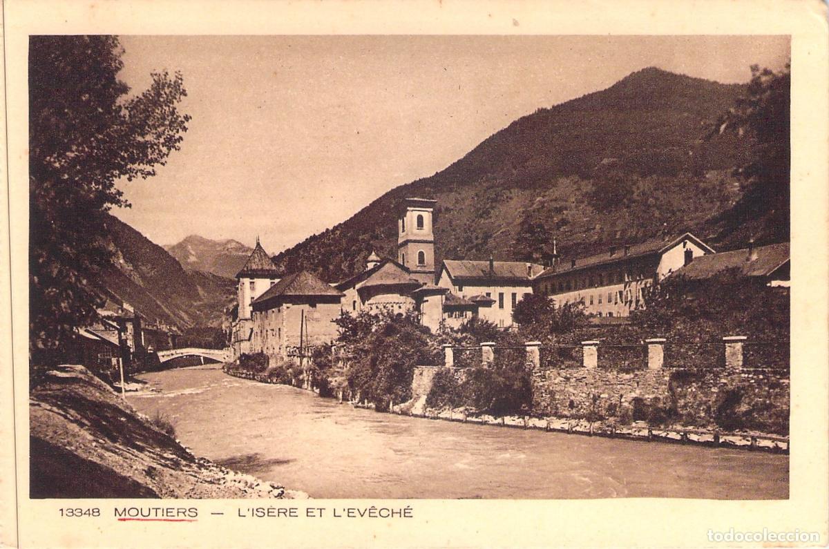 Postales: Postal de Mo&ucirc;tiers, El R&iacute;o Is&egrave;re y el Palacio Episcopal, Saboya