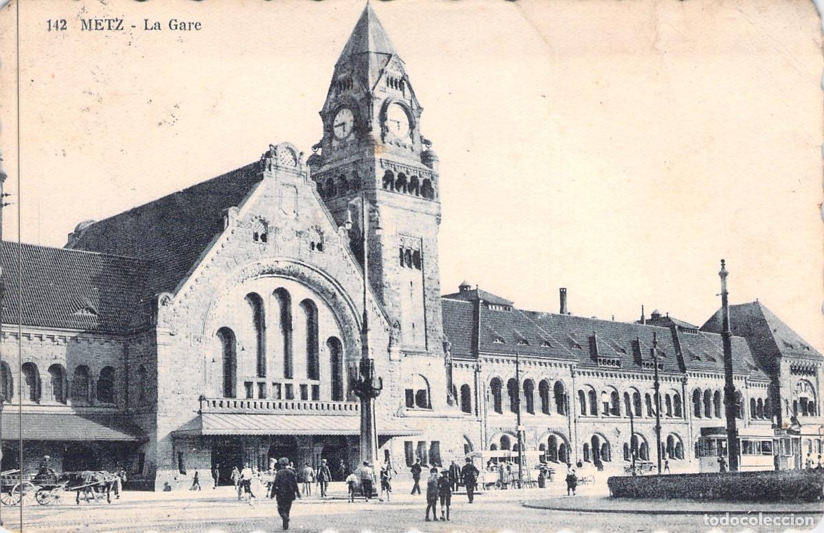Postales: Postal de la Estaci&oacute;n de Tren de Metz en Francia