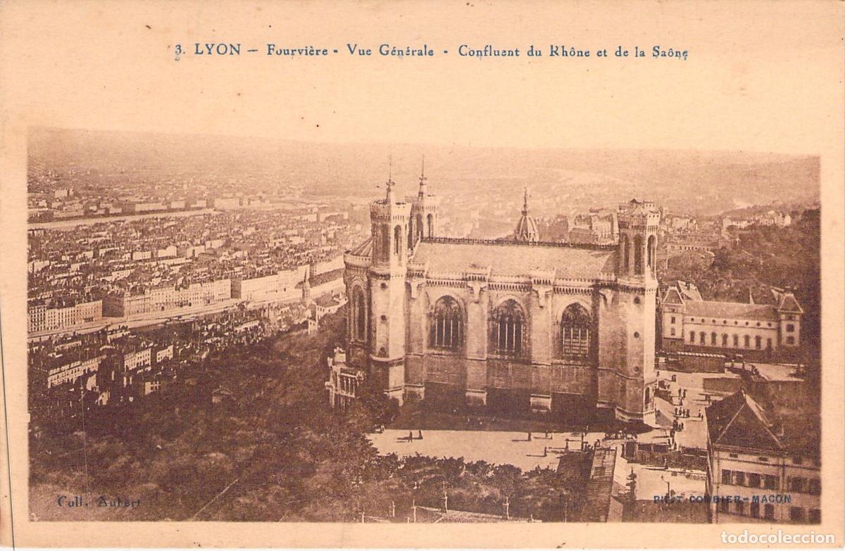 Postales: Tarjeta Postal Antigua de Lyon: Bas&iacute;lica de Fourvi&egrave;re y Vista General