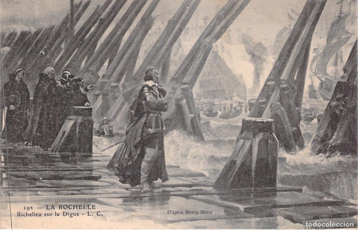 Postales: Postal de La Rochelle: Richelieu en el Dique, Arte de Henry Motte