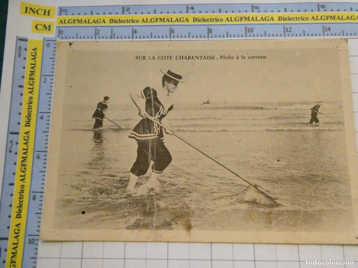 Postales: POSTAL DE FRANCIA. FACS&Iacute;MIL. LA COTE CHARENTAISE PESCA MUJER MARISCADORA CAMARONES. 3001