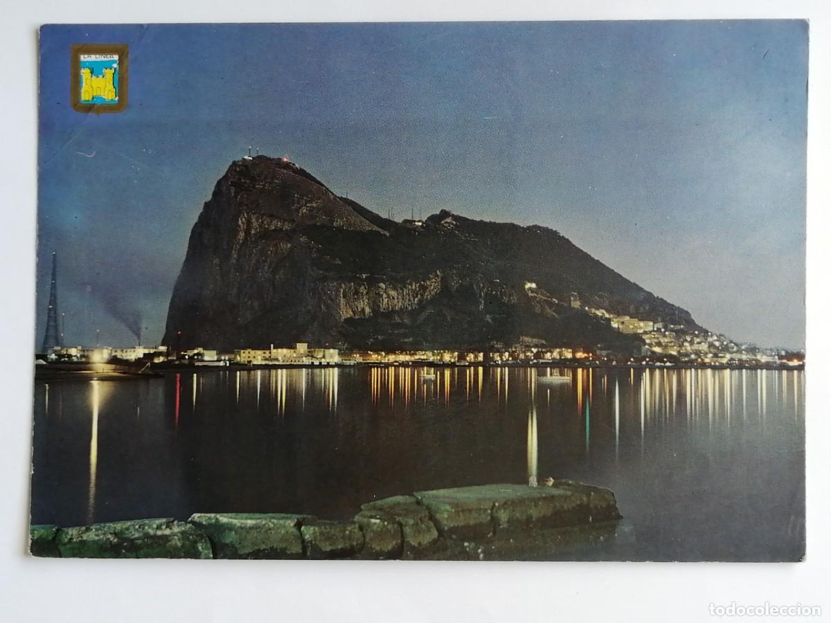Postales: POSTAL 18633 ESCRITA 1980S-SUBIRATS 12 LA LINEA CADIZ VISTA NOCTURNA PE&Ntilde;ON DE GIBRALTAR