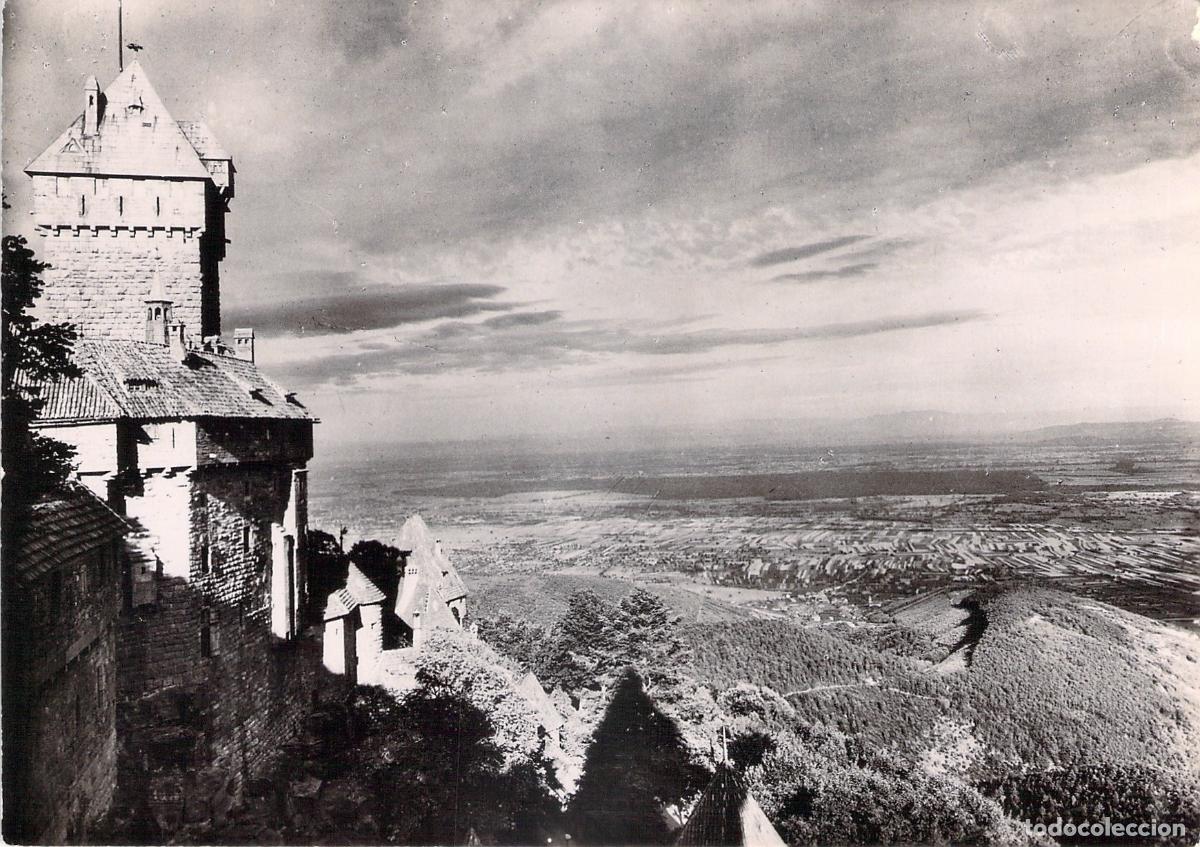 Postales: Postal del Castillo Haut-Koenigsbourg y el Torre&oacute;n del Homenaje, Francia