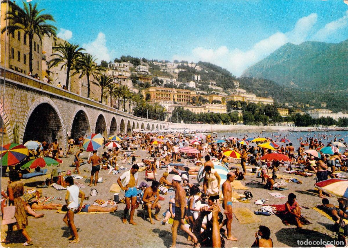 Postales: Postal de la Playa de Menton, C&ocirc;te d'Azur, Francia