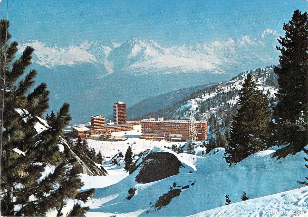 Postales: Postal de La Plagne y el Mont-Blanc, Saboya, Alpes Franceses
