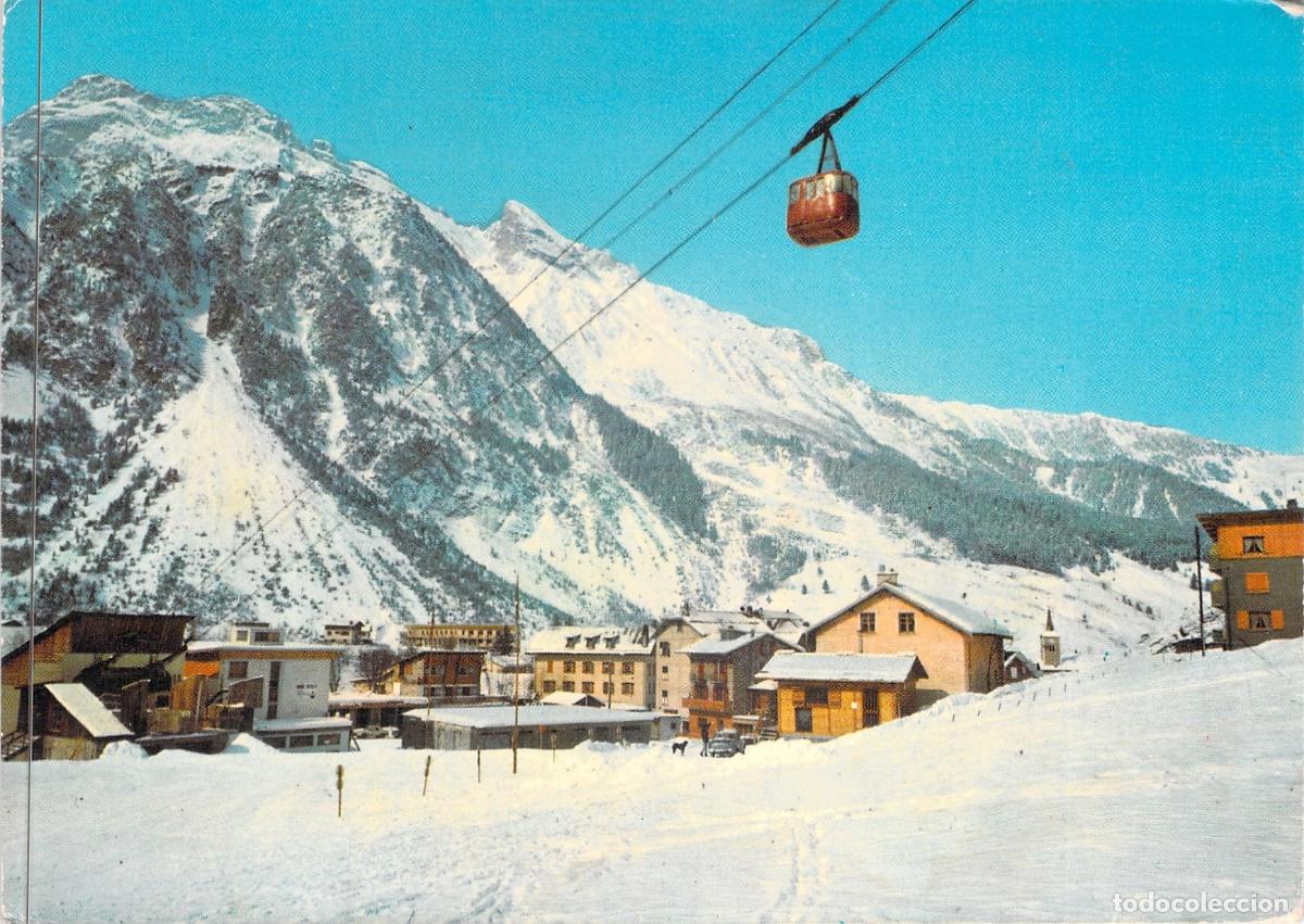 Postales: Postal Pralognan-la-Vanoise, Francia, Telef&eacute;rico y Paisaje Nevado