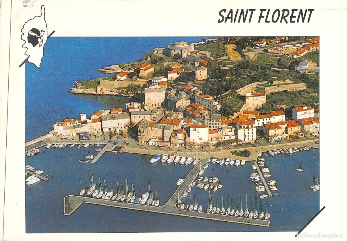 Postales: Postal de Saint-Florent, C&oacute;rcega: Vista Panor&aacute;mica del Puerto