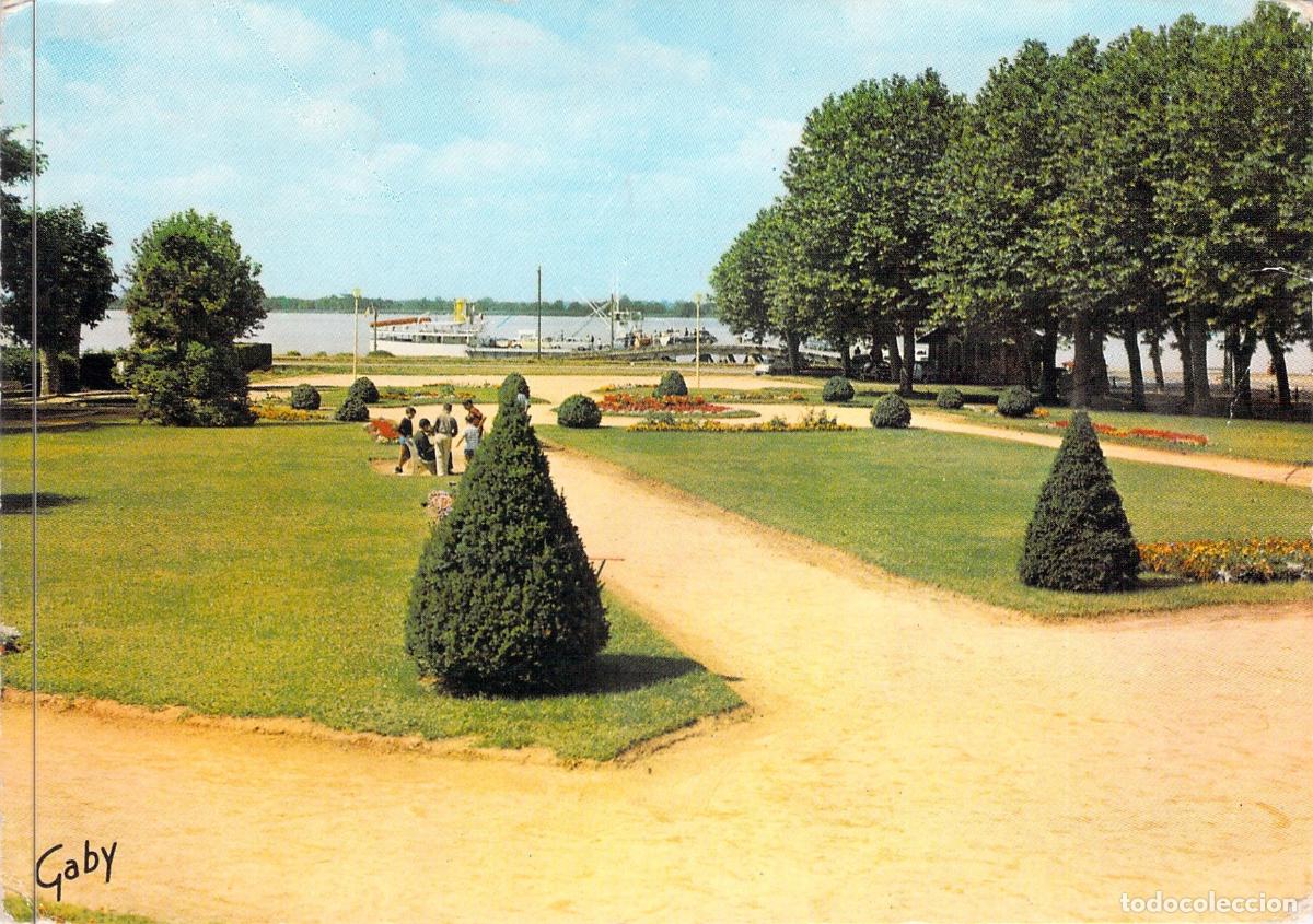 Postales: Postal de Blaye, Francia - Jard&iacute;n P&uacute;blico y Paisaje del R&iacute;o