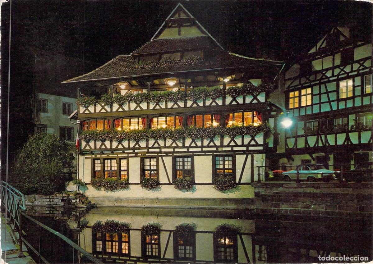Postcards: Postal de Estrasburgo Maison des Tanneurs de Noche Francia