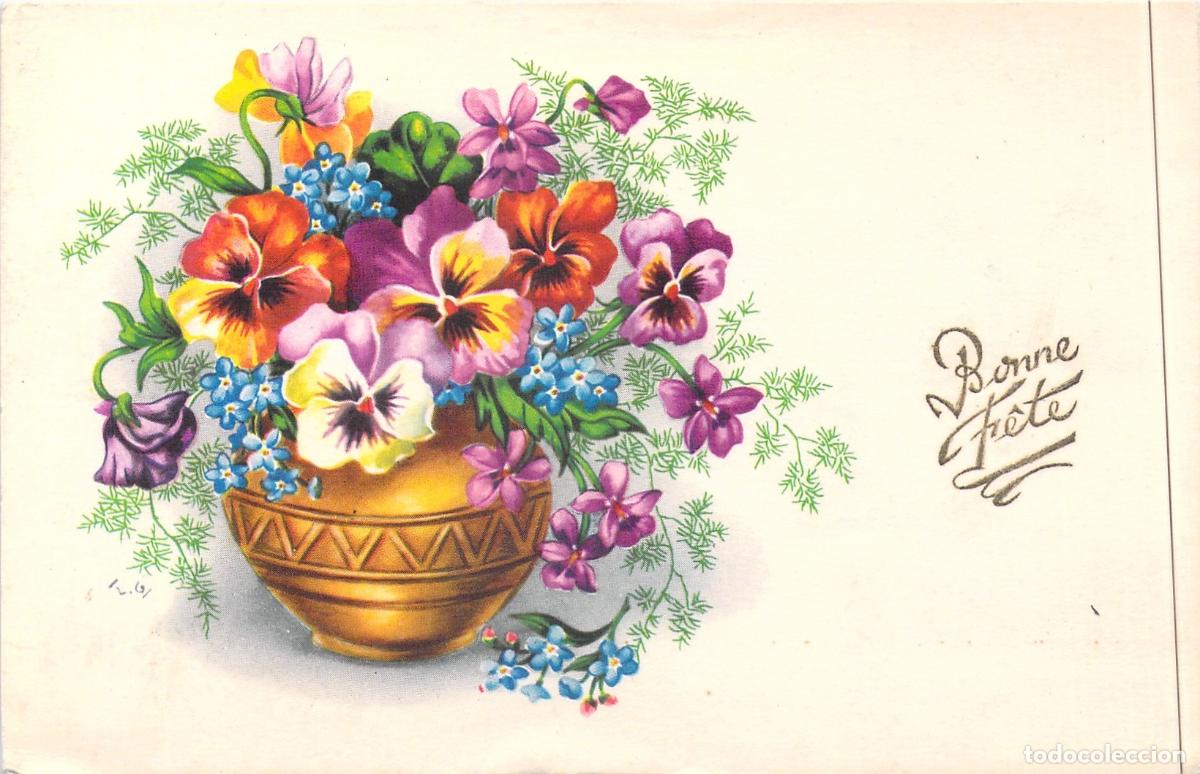 Postcards: Postal con Ilustraci&oacute;n de Pensamientos en Jarr&oacute;n Bonne F&ecirc;te
