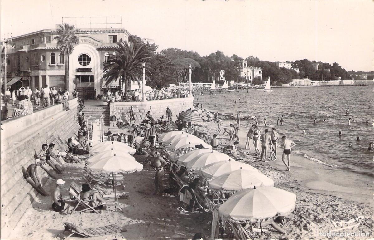 Postcards: Postal de la Playa de Juan-les-Pins en la Costa Azul, Francia