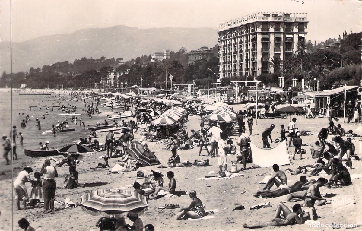 Postcards: Postal de Cannes: Playa del Mediod&iacute;a y Palais de la Plage