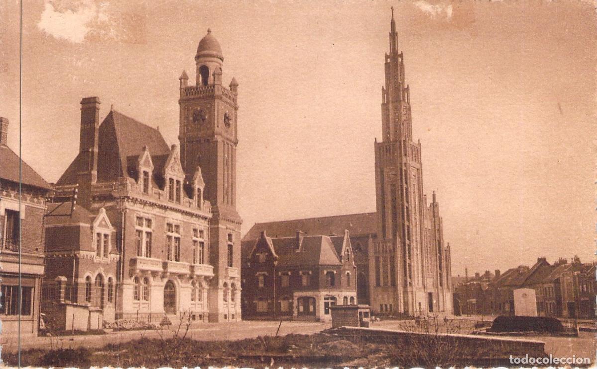 Postcards: Postal de Moreuil, Somme - El Ayuntamiento y la Iglesia