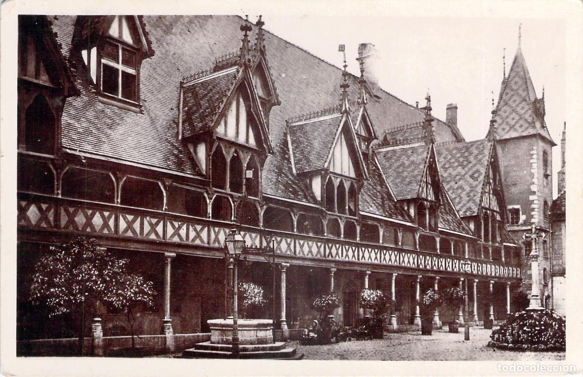 Postales: Postal Hospicios de Beaune, Fachada del H&ocirc;tel-Dieu, Francia