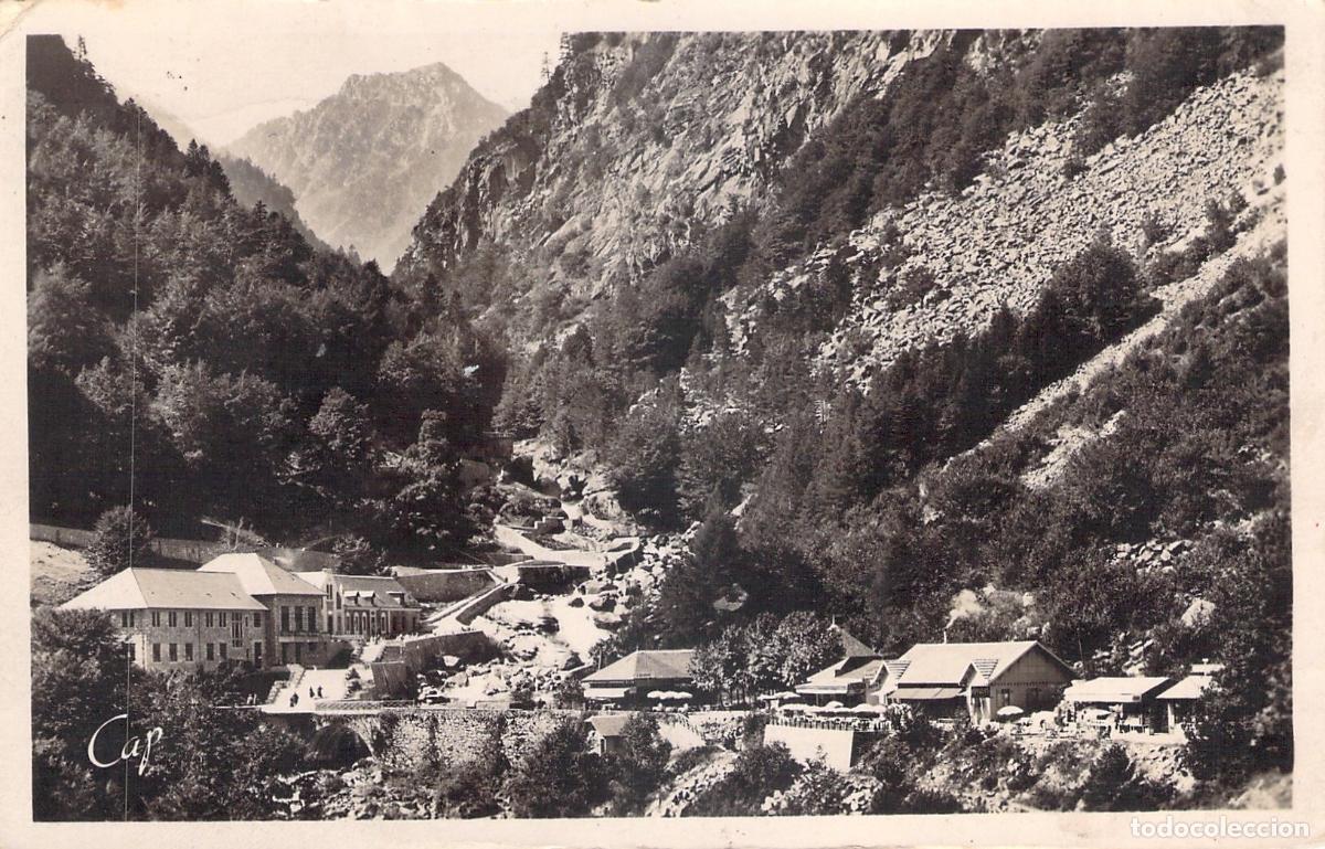 Postales: Tarjeta Postal Cauterets: Termas de Griffons y Pont St-Sauveur, Francia