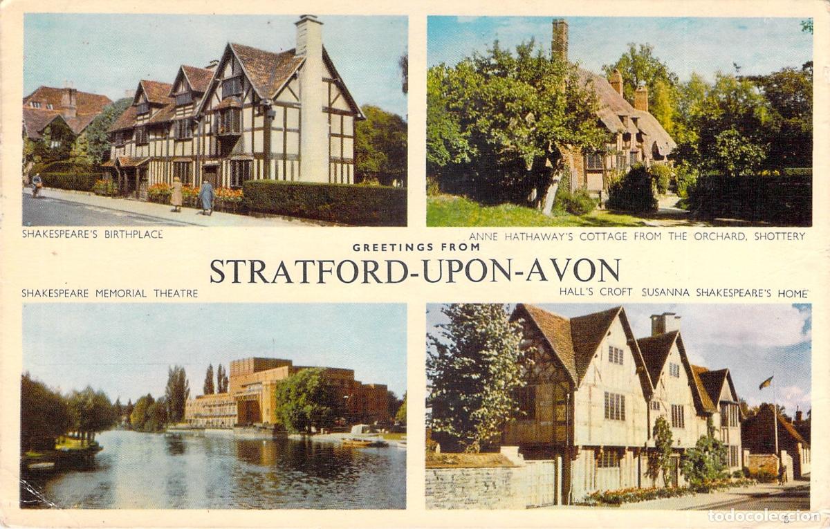 Postales: Postal de Stratford-upon-Avon: Lugares Relacionados con William Shakespeare