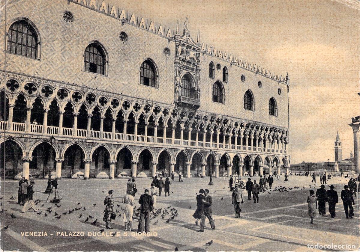 Postcards: Postal de Venecia: Palacio Ducal e Iglesia de San Jorge, Italia