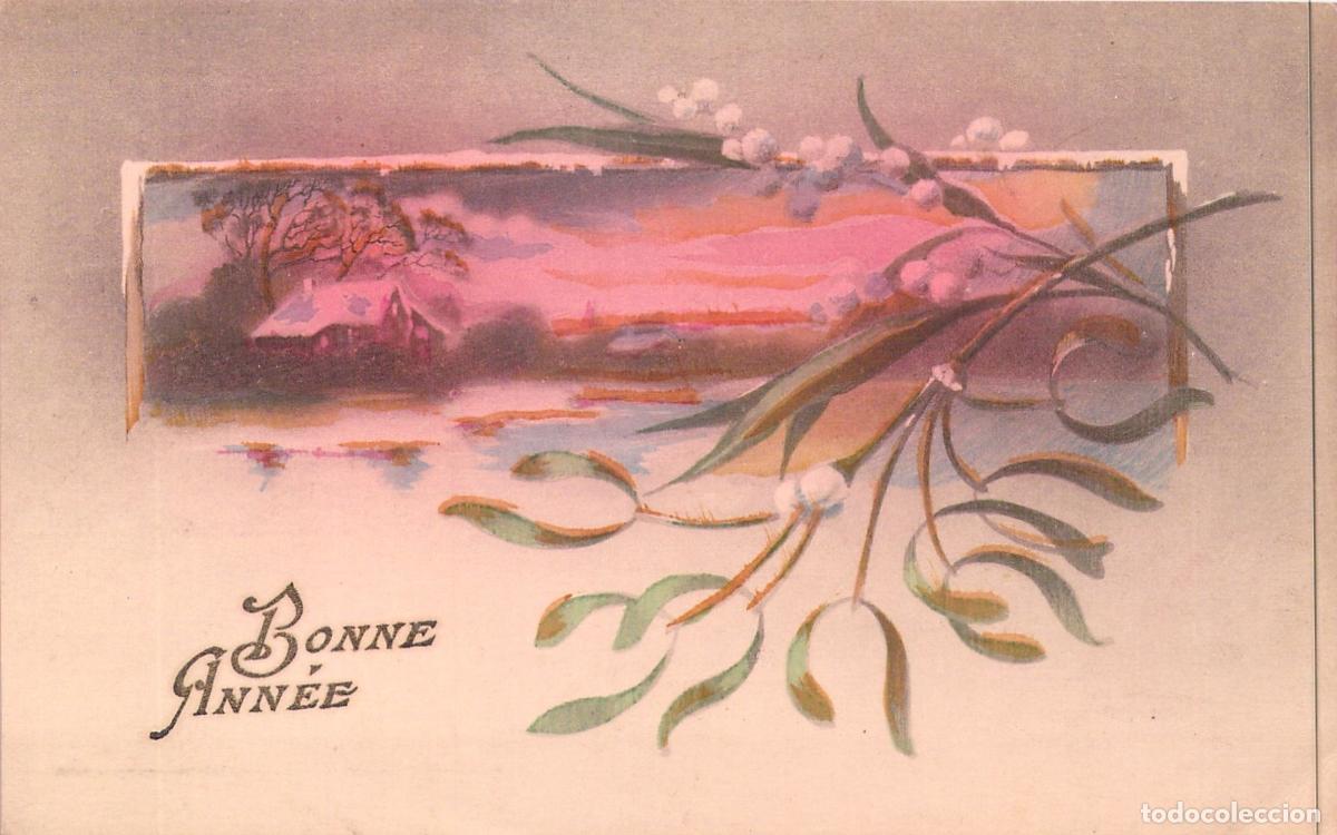 Postkarten: Tarjeta Postal Bonne Ann&eacute;e Paisaje Invernal y Mu&eacute;rdago