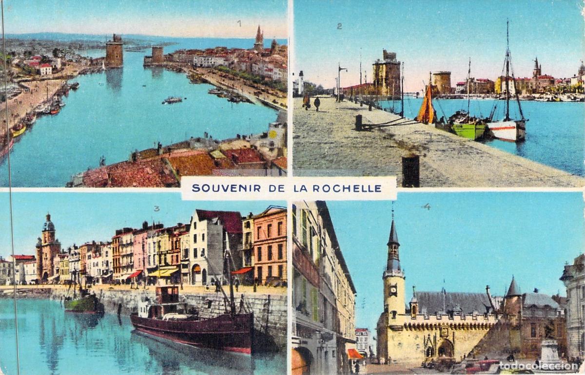 Postcards: Postal Souvenir de La Rochelle - Multivista del Puerto y Monumentos