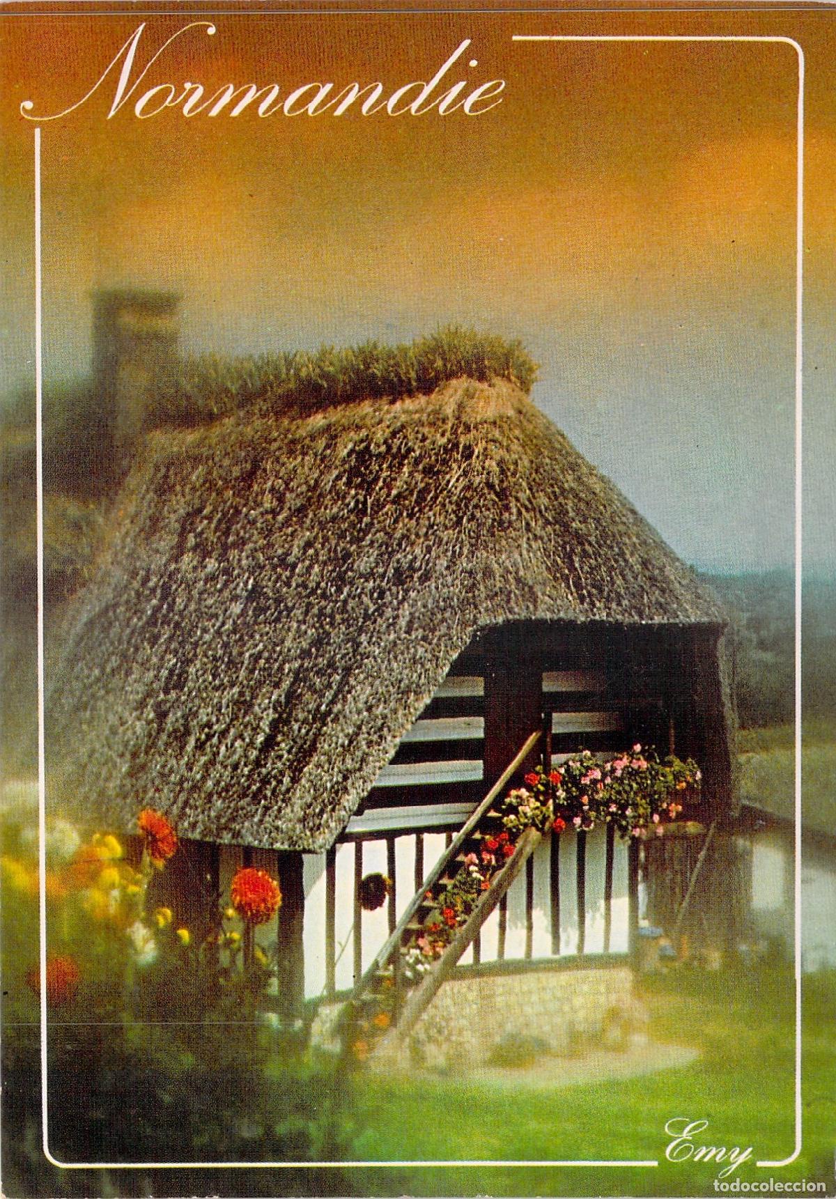 Postales: Postal de Normand&iacute;a Francia Casa Tradicional con Techo de Paja