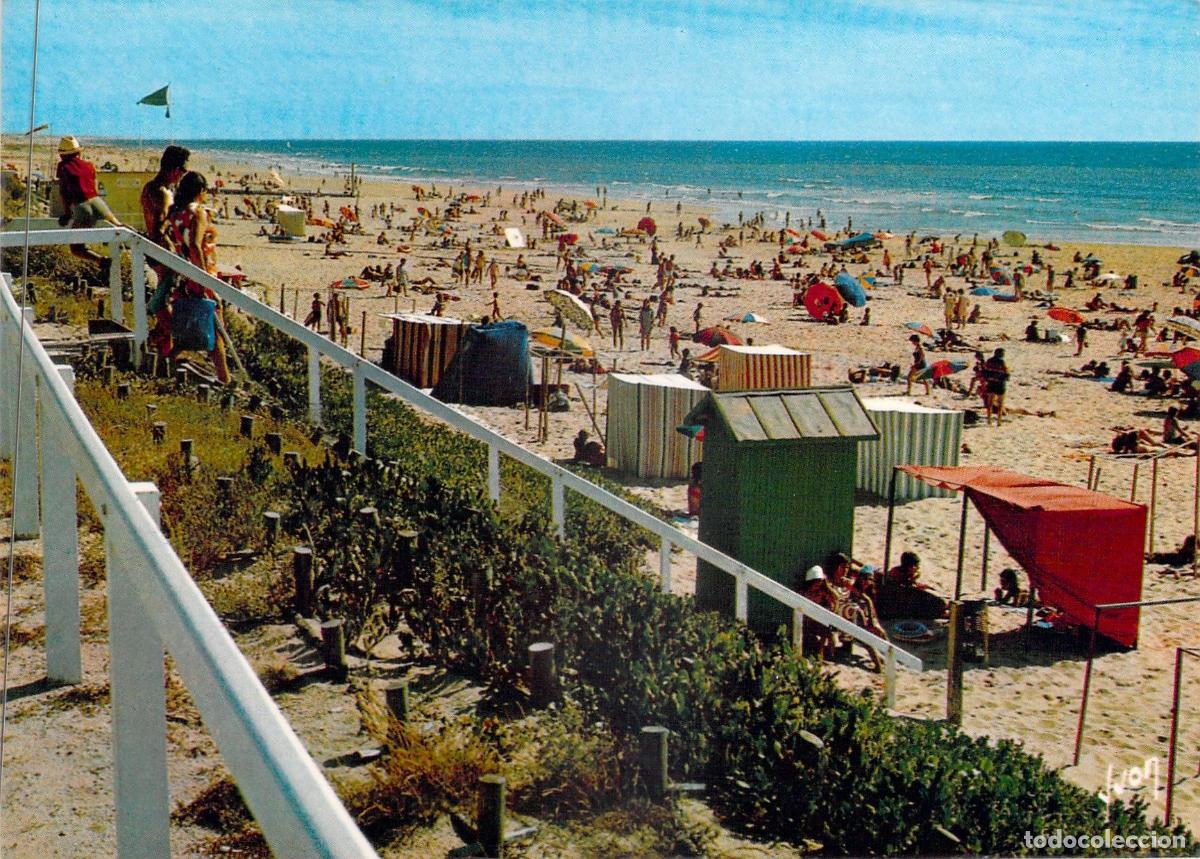 Postales: Postal de la Playa de Montalivet en Gironda, Francia
