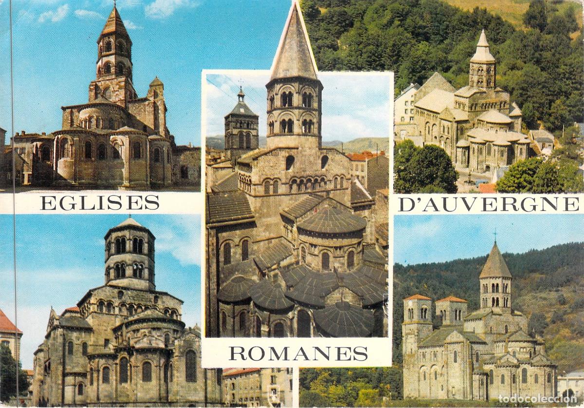 Postales: Postal Iglesias Rom&aacute;nicas de Auvernia Francia Multivista