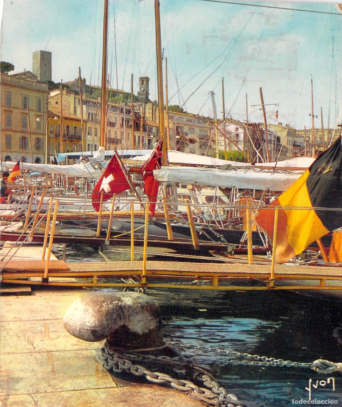 Postales: Postal de Cannes, Puerto de Yates y Le Suquet, Francia