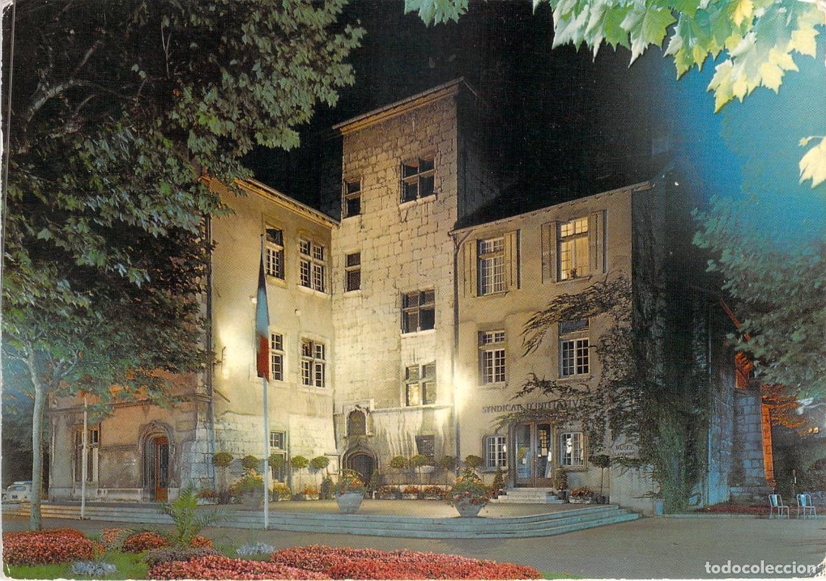 Postales: Postal de Aix-les-Bains, H&ocirc;tel de Ville y Antiguo Castillo