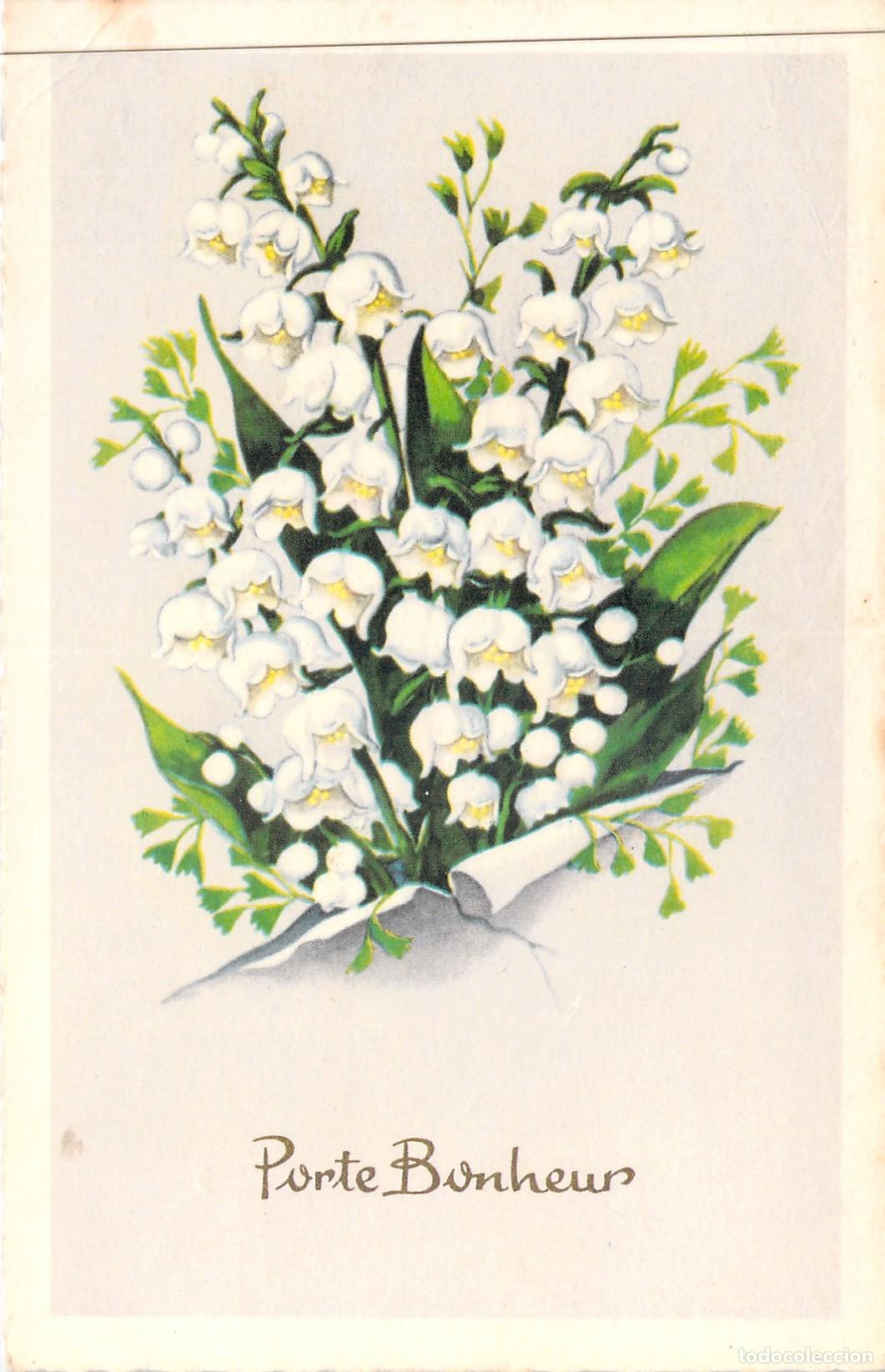 Postales: Postal de Flores de Muguet Porte Bonheur Francia