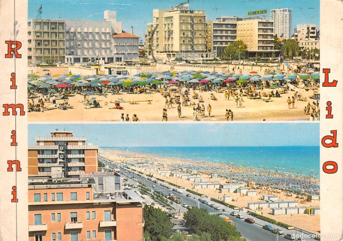 Cartes Postales: Postal Rimini Lido, Italia, Vista de la Playa y Hoteles