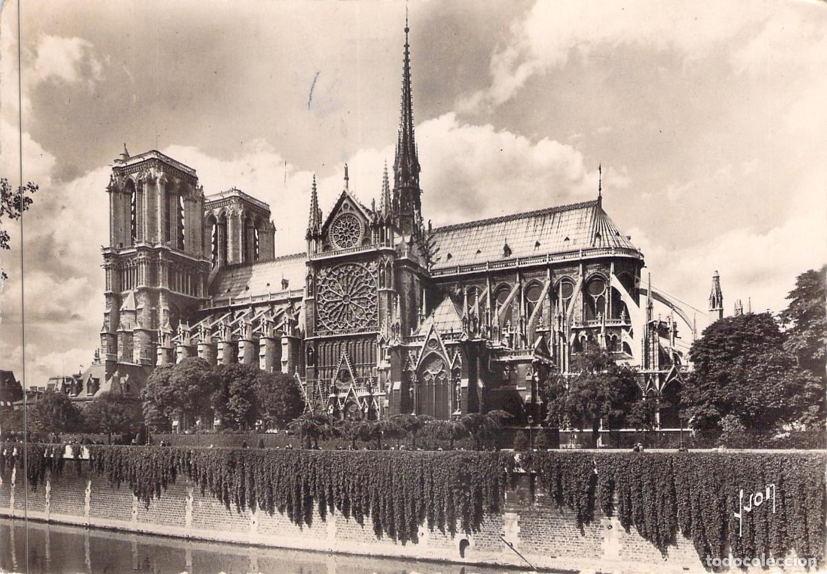 Postales: Postal de la Catedral de Notre-Dame y el R&iacute;o Sena en Par&iacute;s