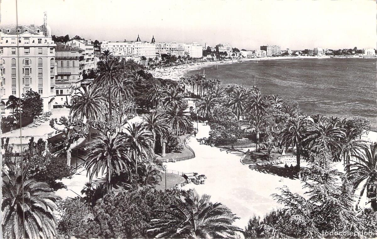 Postales: Postal de Cannes: Los Jardines y Hoteles de la Croisette, Francia