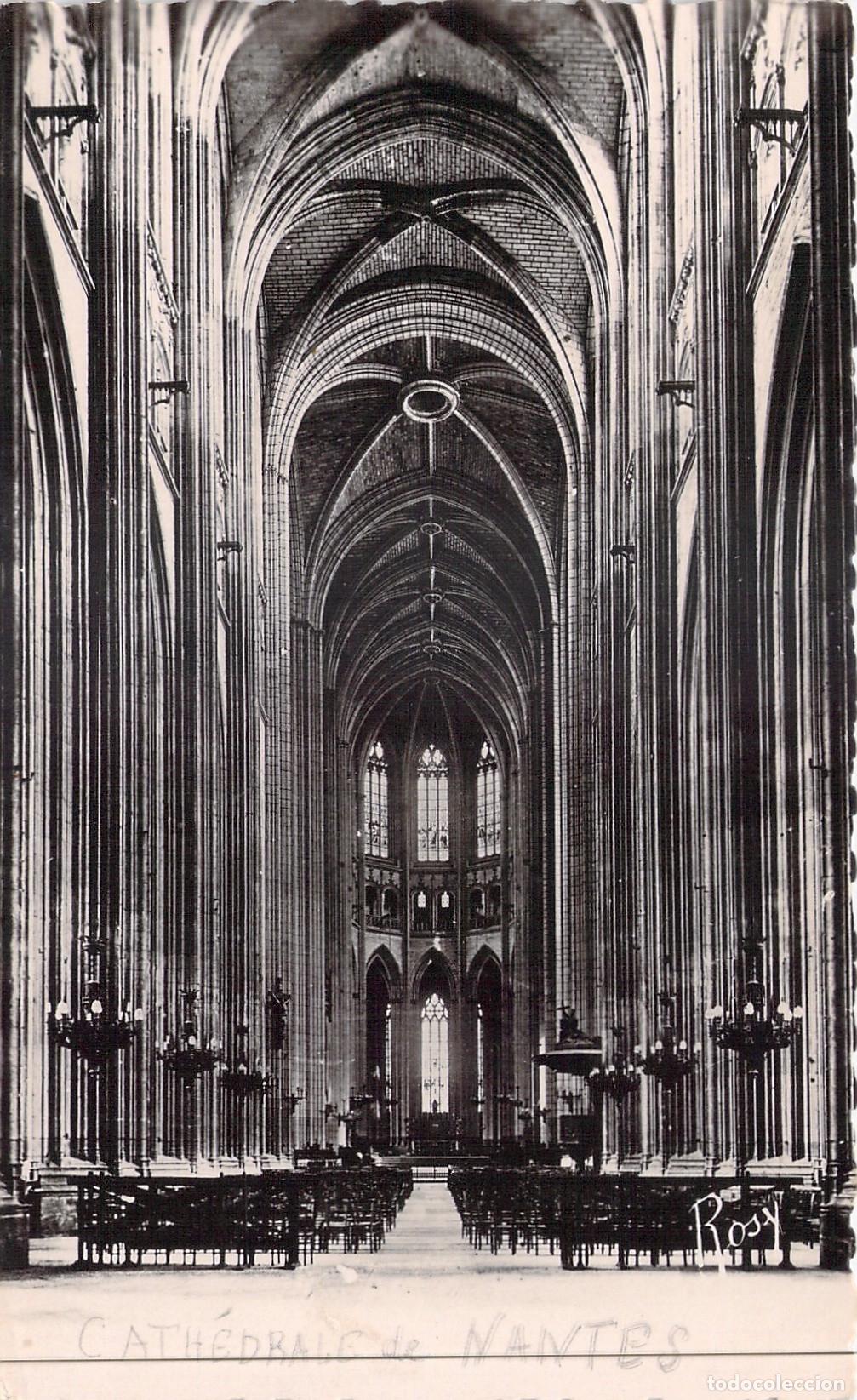 Postales: Postal del Interior de la Catedral de Nantes Francia