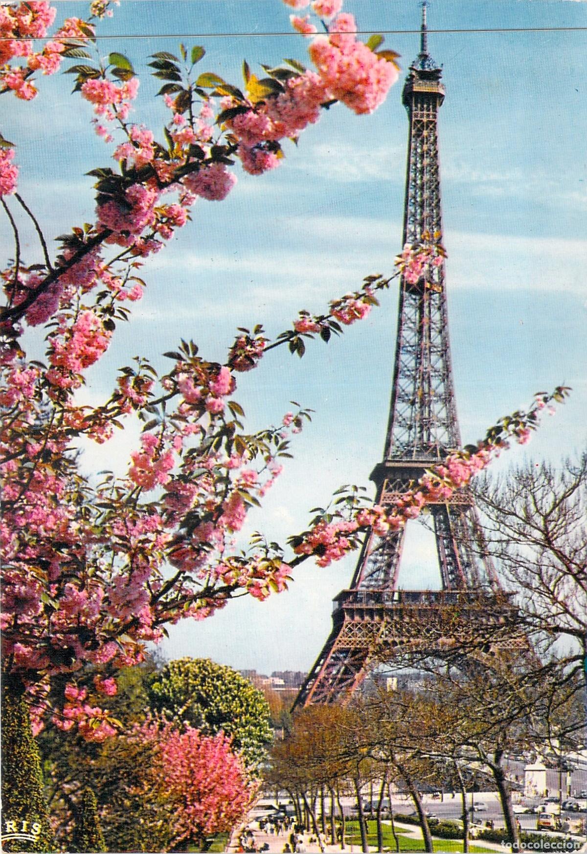 Postales: Tarjeta Postal de la Torre Eiffel en Primavera, Par&iacute;s, Francia
