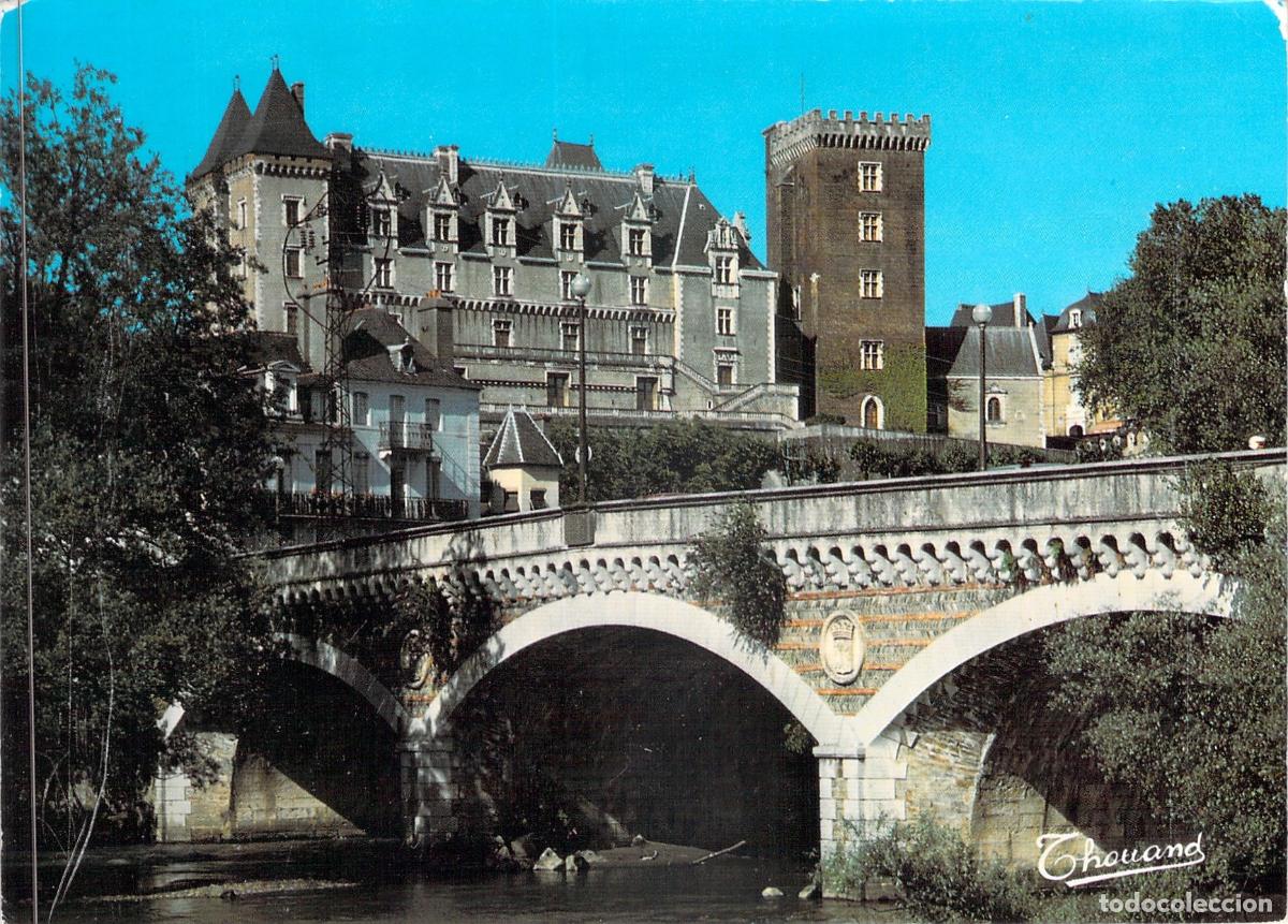 Postales: Postal de Pau: Castillo Real y el R&iacute;o Gave en Francia