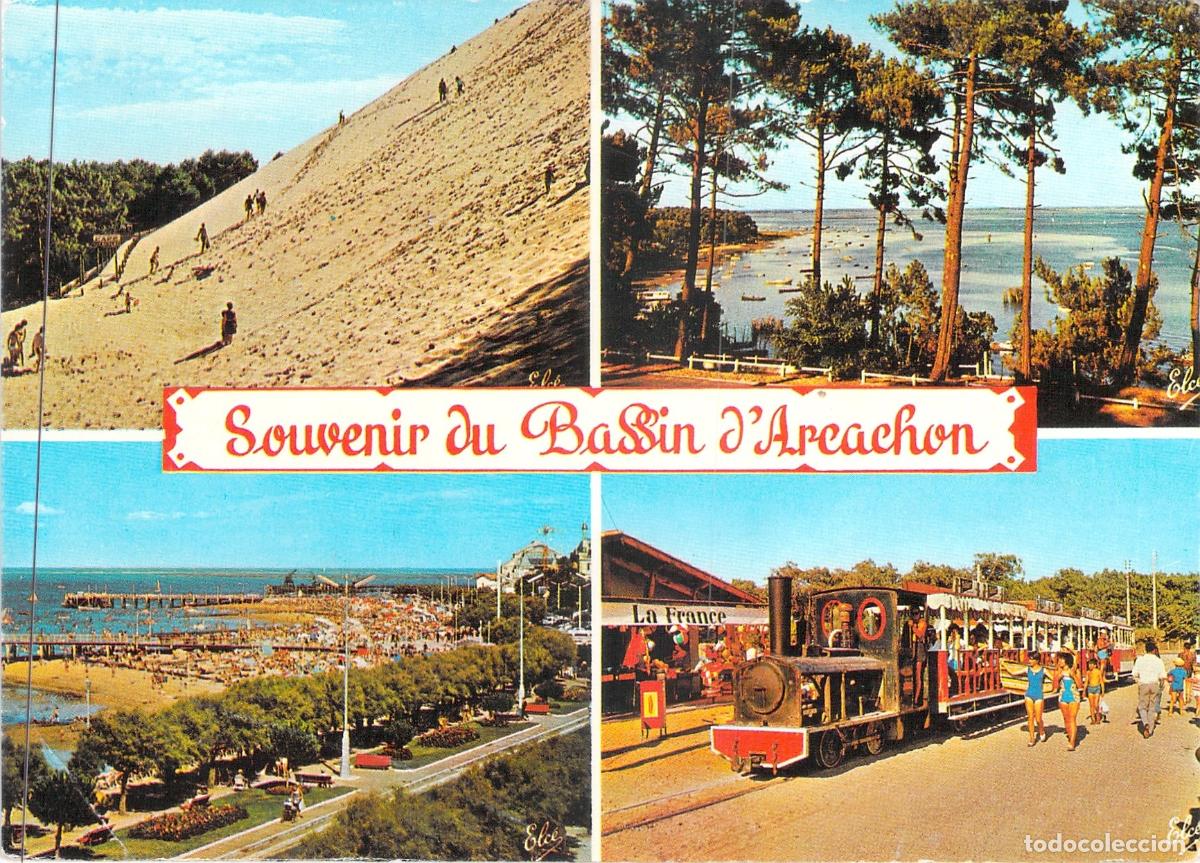 Postales: Postal Souvenir del Bassin d'Arcachon, Gironde, Francia - Multivista